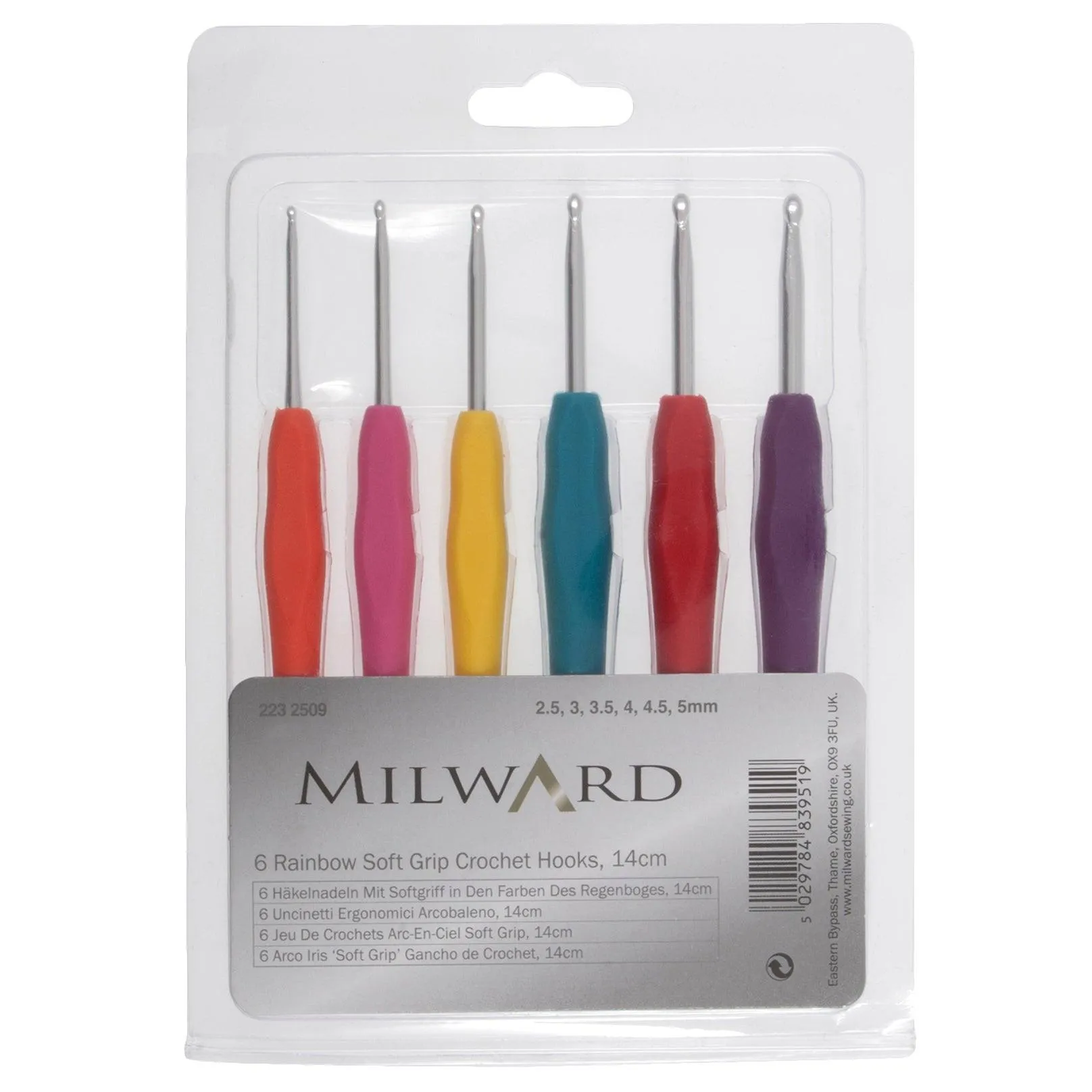 Soft-Grip Rubber Handles Crochet Hook Set of 6