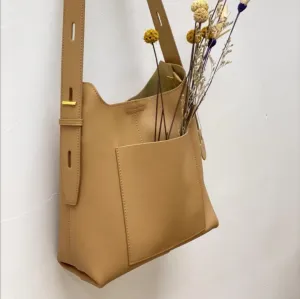 Soft Leather Minimalist Bucket Bag | Lady Chic Leather Purse | Fashion Leather Shoulder Bag | Gift For Her bucket bags for sale