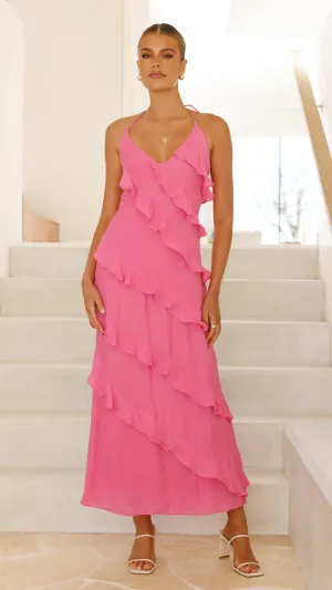 Sophia Maxi Dress - Hot Pink,prom dresses,wedding guest dresses,homecoming dresses,bridesmaid dresses,cocktail dresses,women clothing,summer dresses,formal dresses,sundresses,mother of the bride dresses,quince clothing,bodycon dress,dress casual,dress desi