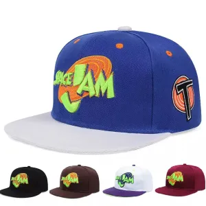 Space Jam Snapback Cap boater hat with bow in beach sunlight