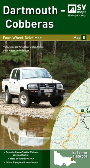 Spatial Vision Dartmouth - Cobberas 4x4 Map 5 camp map guide sale waterproof hiking map topographic camping map