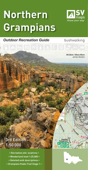 Spatial Vision Northern Grampians Map Outdoor Recreation Guide camp map guide sale waterproof hiking map topographic camping map