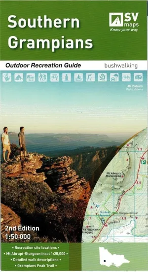 Spatial Vision Southern Grampians Map Outdoor Recreation Guide camp map guide sale waterproof hiking map topographic camping map