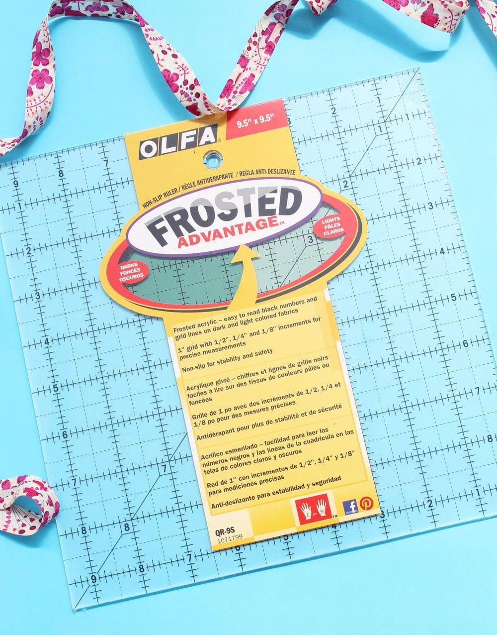 Square Quilting Ruler, 9.5"