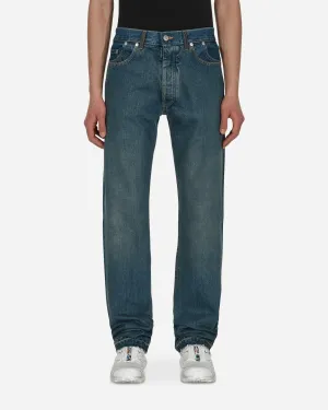 Straight-Leg Faded Denim Pants Blue Men's sweatshirt