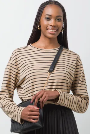 Stripe Top Natural,women t-shirt cotton,women t-shirt top,boutique women's clothing