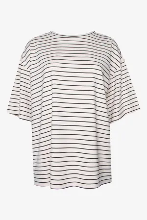 Striped Oversized T-Shirt Natural,women t-shirt cotton,women t-shirt top,boutique women's clothing
