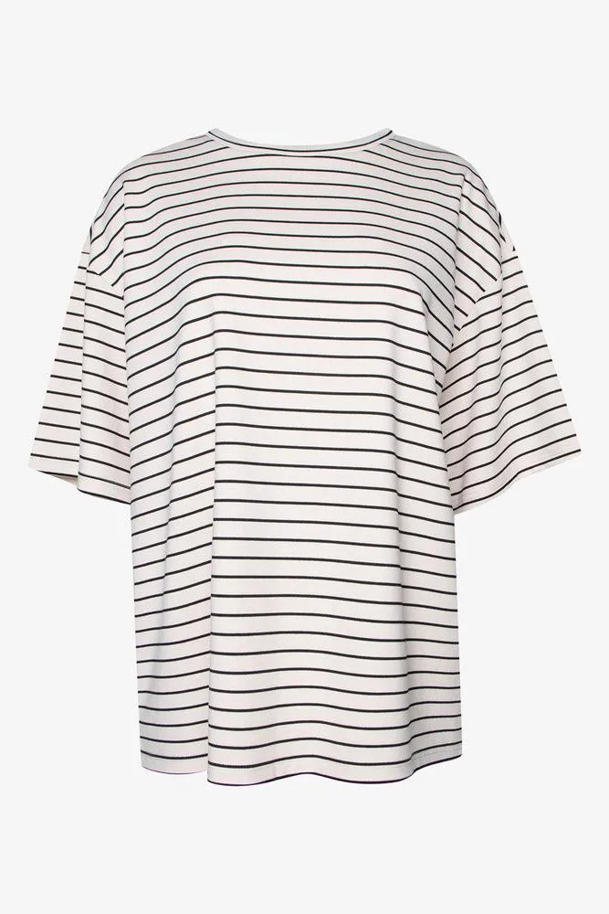 Striped Oversized T-Shirt Natural,women t-shirt cotton,women t-shirt top,boutique women's clothing
