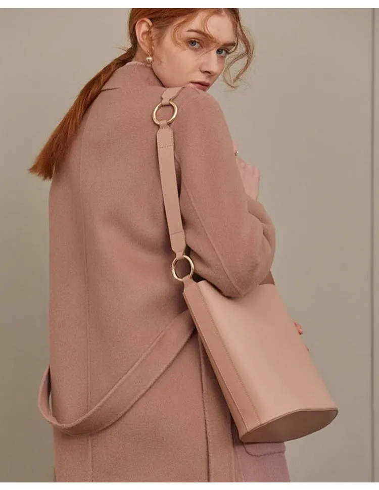 Stylish Bucket Bag LEATHER WOMENs SHOULDER BAG Purses FOR WOMEN