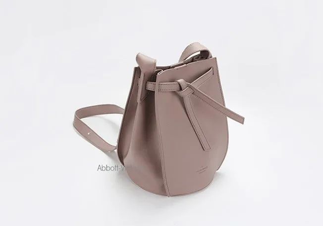 Stylish Leather Blue Womens Bucket Purse Crossbody Bag Barrel Shoulder Bag for Women