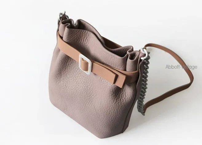 Stylish Leather Pink Chain Womens Bucket Purse Crossbody Bag Barrel Shoulder Bag for Women