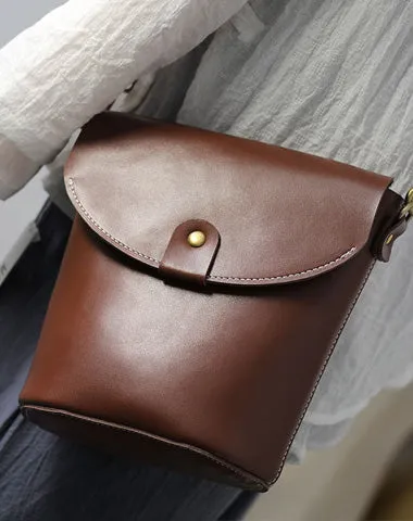 Stylish LEATHER WOMEN Bucket Bag SHOULDER BAG Barrel Crossbody Purse FOR WOMEN cheap online