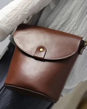 Stylish LEATHER WOMEN Bucket Bag SHOULDER BAG Barrel Crossbody Purse FOR WOMEN cheap online