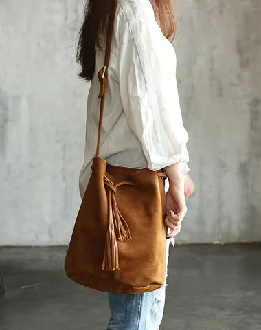 Stylish LEATHER WOMENs Bucket Crossbody Purse Barrel SHOULDER BAG FOR WOMEN cheap online