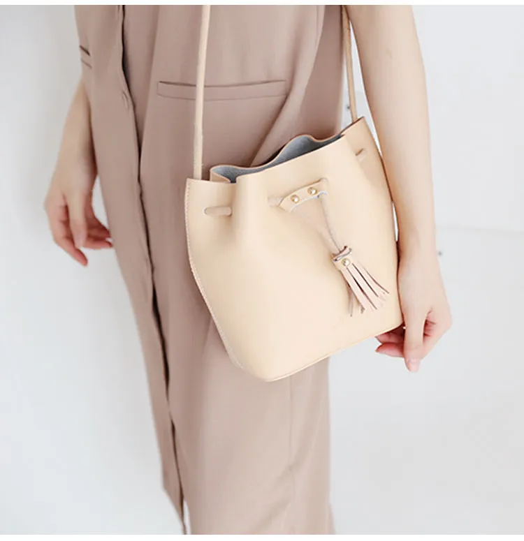 Stylish WOMENs Bucket Bag Purse LEATHER SHOULDER BAGs FOR WOMEN
