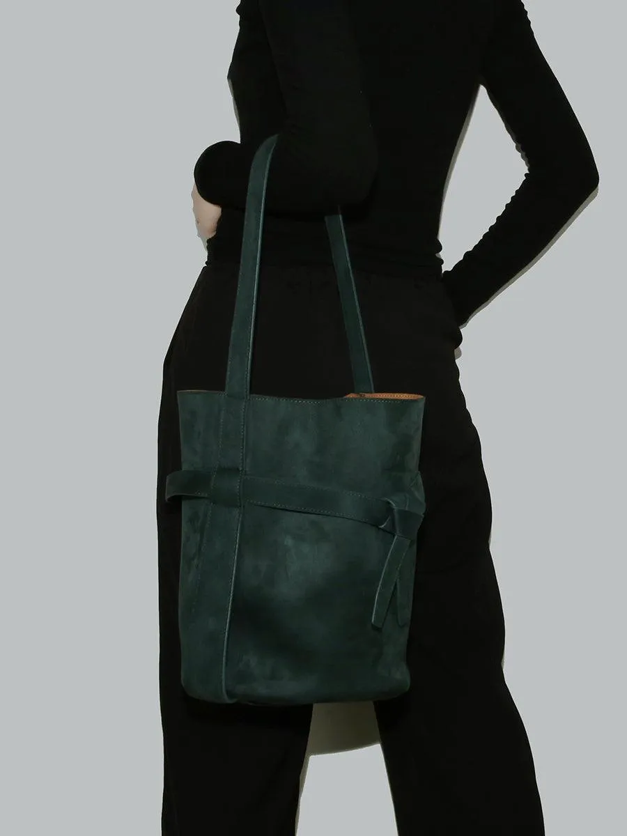 Suede Women's Bucket Bag in a Laid-back Style | Large Tote Bag for Commuting, Vintage Bucket bag in genuine leather