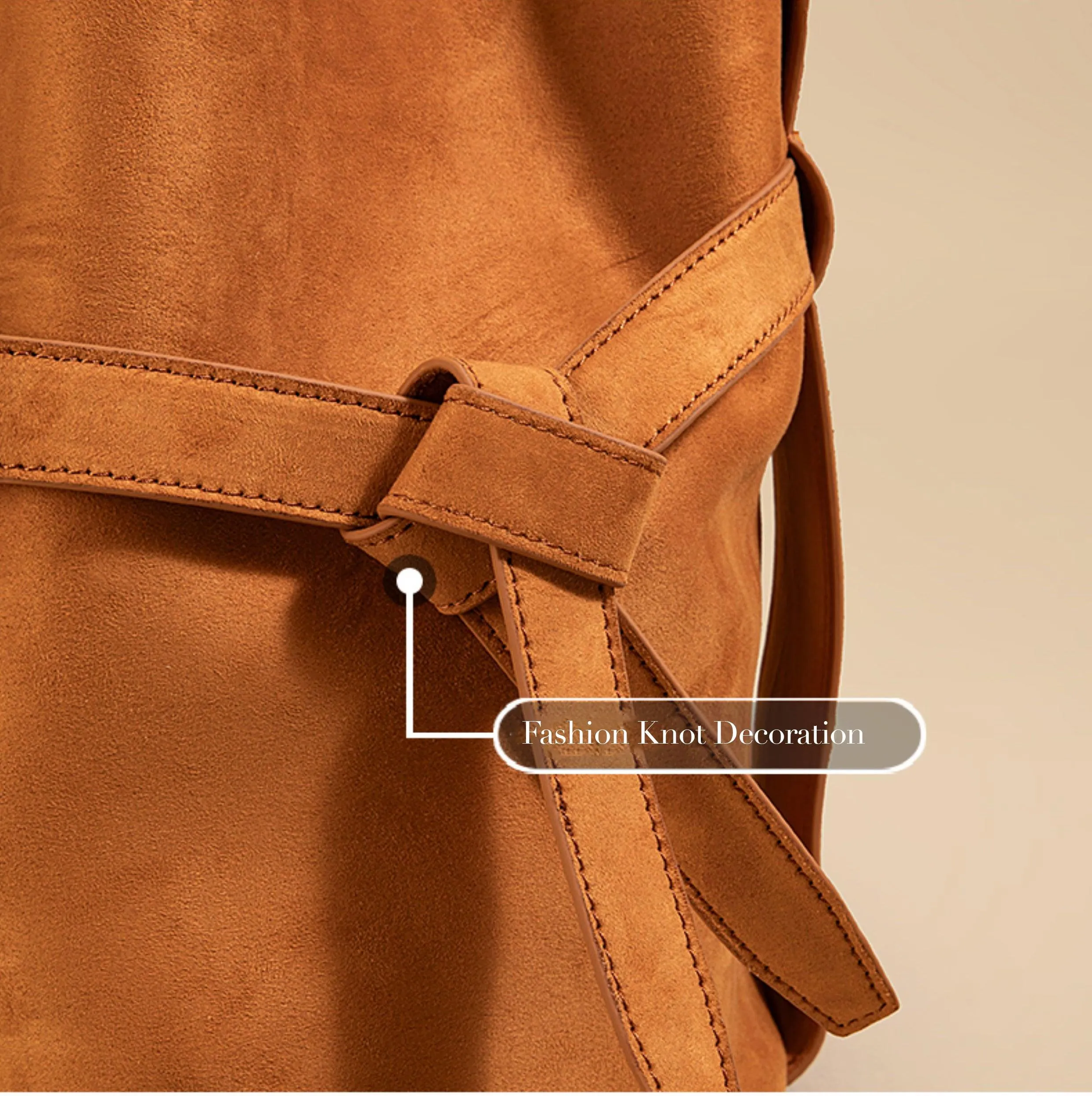 Suede Women's Bucket Bag in a Laid-back Style | Large Tote Bag for Commuting, Vintage Bucket bag in genuine leather