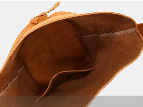 Suede Women's Bucket Bag in a Laid-back Style | Large Tote Bag for Commuting, Vintage Bucket bag in genuine leather