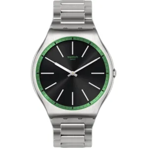 Swatch Men's Watch - The May Quartz Black Dial Stainless Steel Bracelet | SSO7S128G 