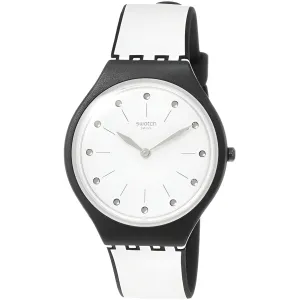 Swatch Women's Watch - Skin Skinme Light Grey and Black Silicone Strap | SVOB102 Luxury Quartz Watch Quartz Watch Sale
