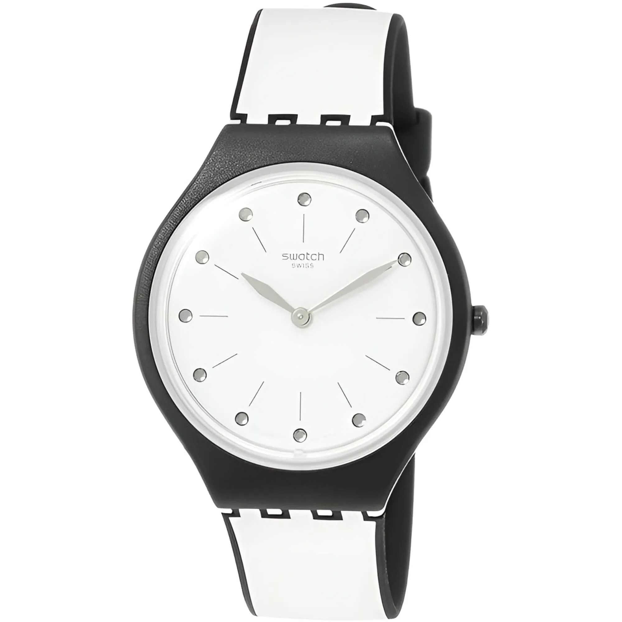 Swatch Women's Watch - Skin Skinme Light Grey and Black Silicone Strap | SVOB102 Luxury Quartz Watch Quartz Watch Sale
