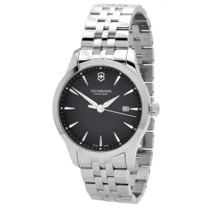 Swiss Army Men's Bracelet Watch - Alliance Black Dial Stainless Steel | 241801 Luxury Quartz Watch Quartz Watch Sale