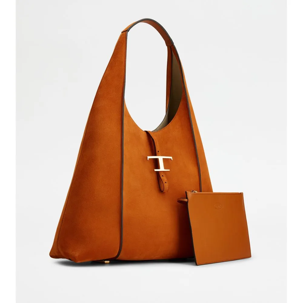 T Timeless Hobo Bag in Suede Large