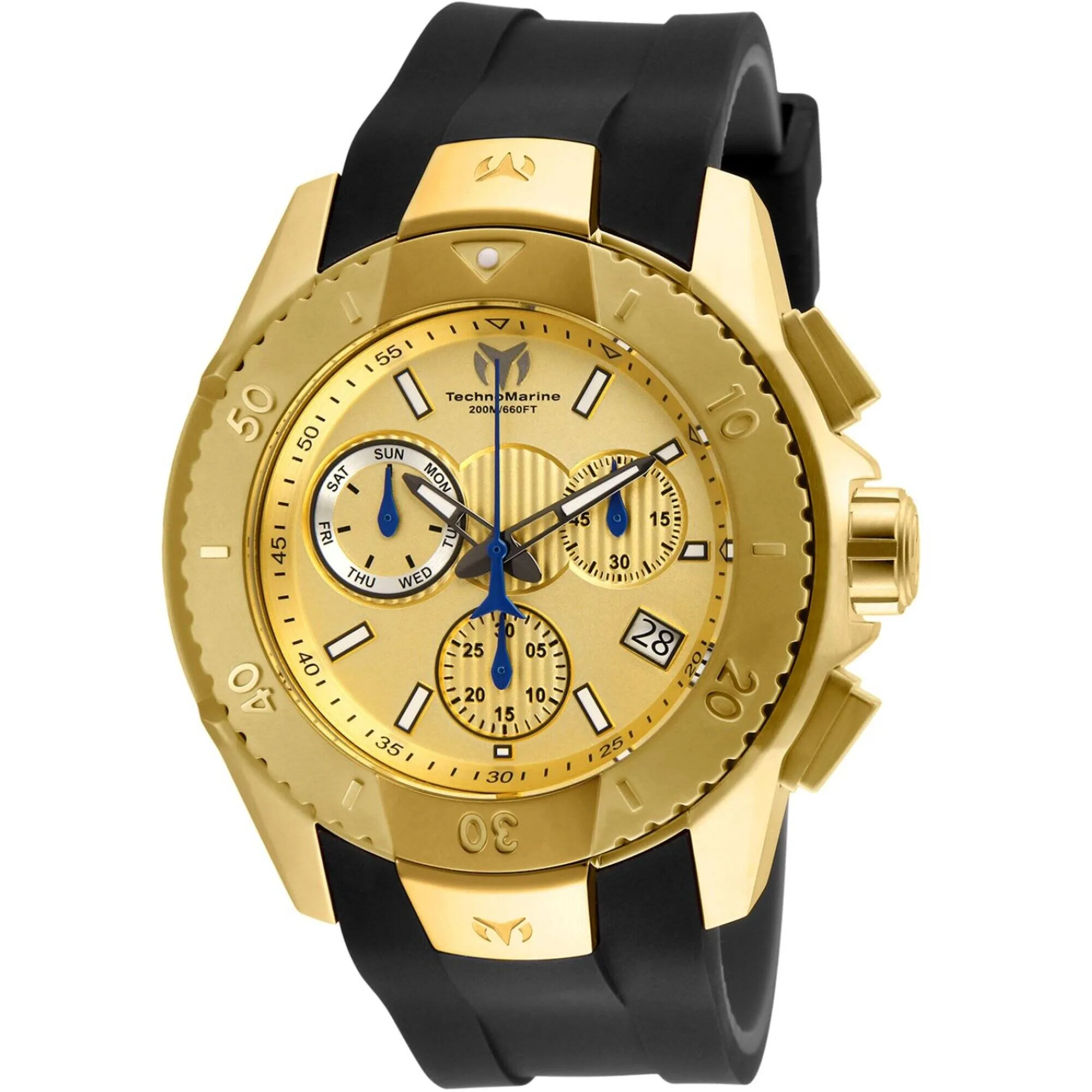 Technomarine Men's Watch - UF6 Chronograph Gold Dial Black/Dark Grey Strap | TM-617001 Luxury Quartz Watch Quartz Watch Sale