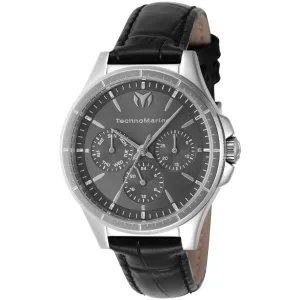 Technomarine Women's Watch - MoonSun Day-Date Charcoal Dial Black Strap | TM-822055 Luxury Quartz Watch Quartz Watch Sale