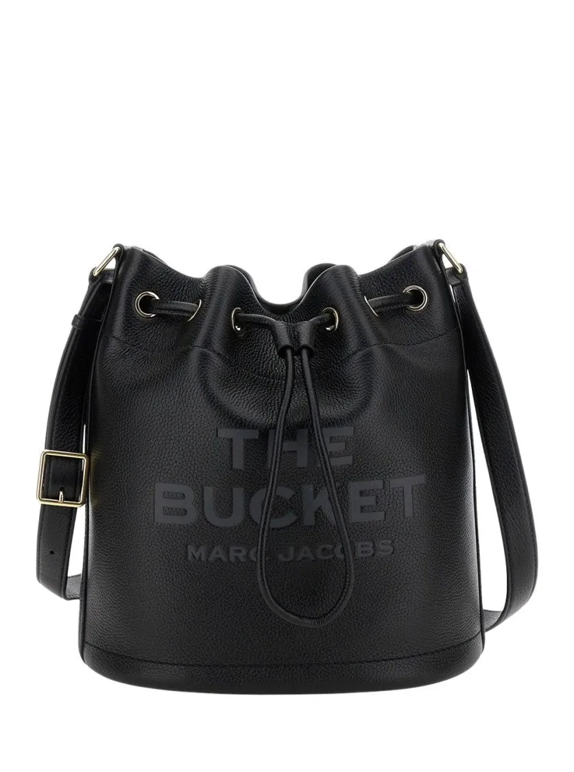 Textured Leather Bucket Bag With Drawstring Closure stylish bucket bags