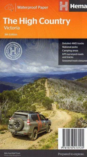 The High Country Victoria Map camp map guide sale waterproof hiking map topographic camping map