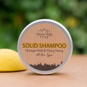 Three Hills Soap Solid Shampoo for All Hair Types - Orange Peel and Ylang Ylang 