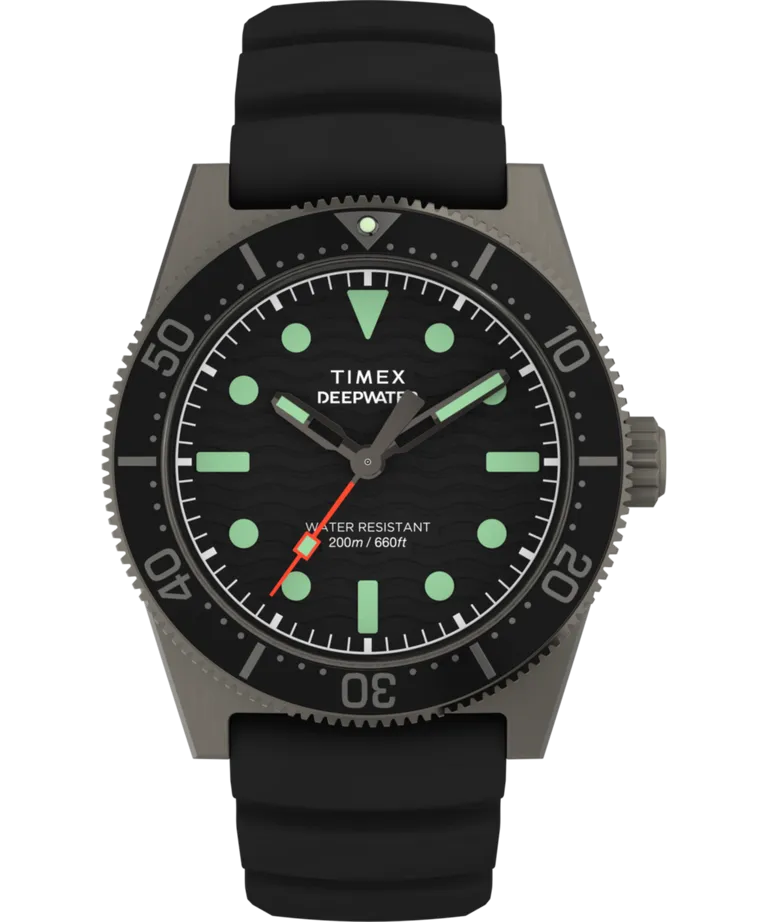 Timex Deepwater Reef 200M 41mm Black Rubber Strap Watch TW2W74700,quartz watch, quartz watches for men, quartz watches for women, best quartz watch, minimalist quartz watch, luxury quartz watch, waterproof quartz watch,analog quartz watch, digital quartz w