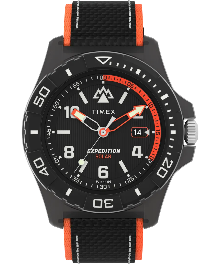 Timex Expedition 46mm Black Dial Fabric Strap Watch TW2V66100 