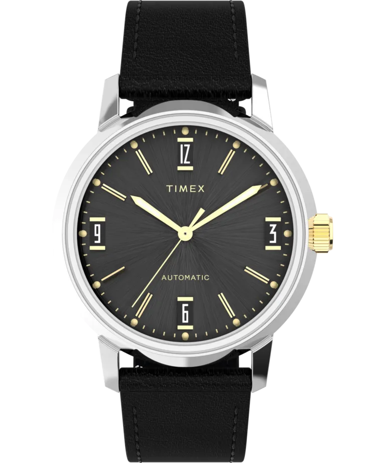 Timex Marlin Automatic 40mm Leather Strap Watch TW2W33900 