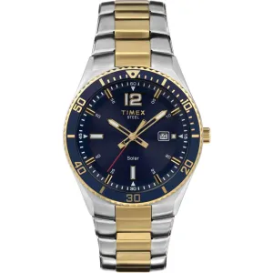 Timex Men's Watch - Classic Rotating Bezel Blue Dial Two Tone Bracelet | TW2V53800 Luxury Quartz Watch Quartz Watch Sale