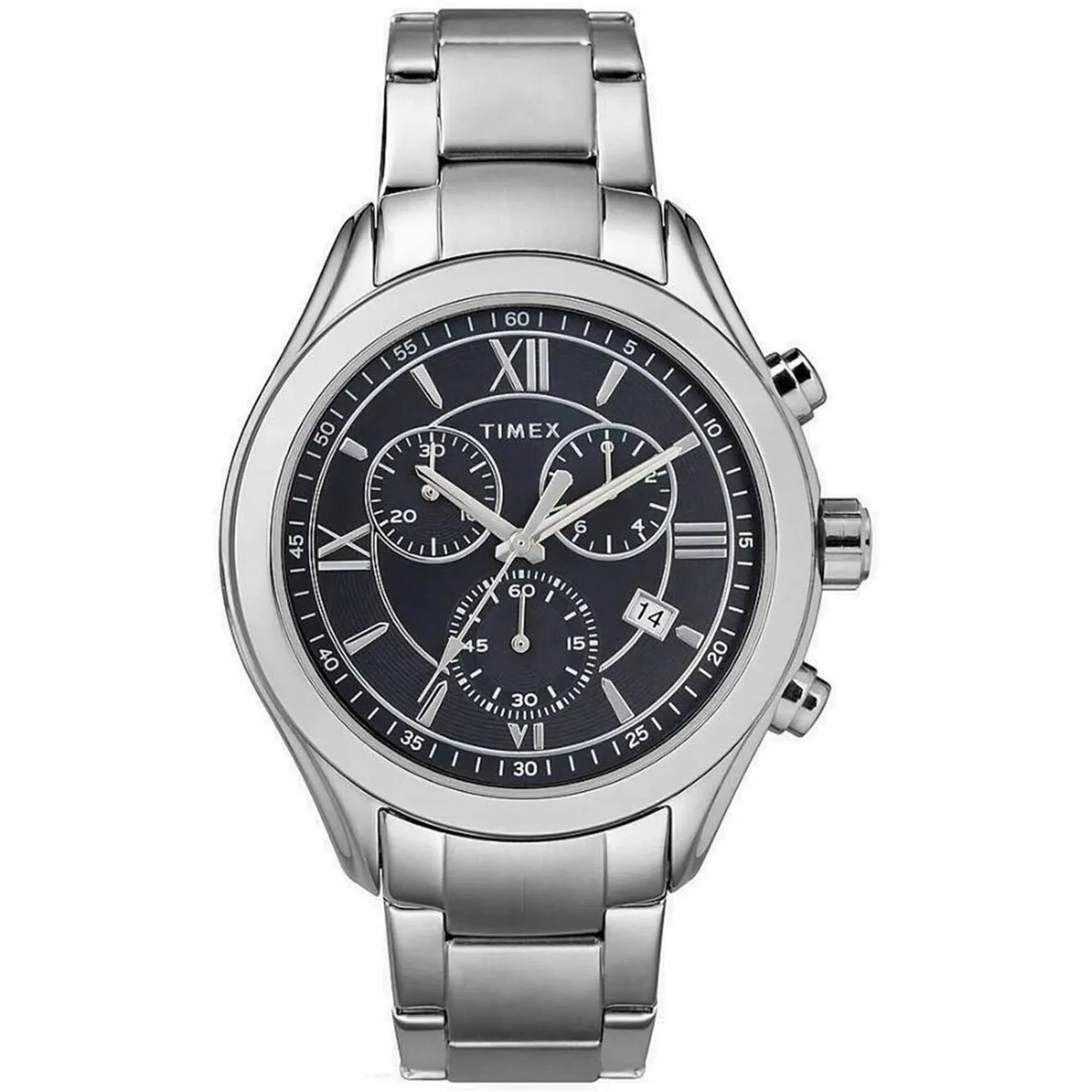 Timex Men's Watch - Express Quartz Black Dial Stainless Steel Bracelet | TW2R66100 