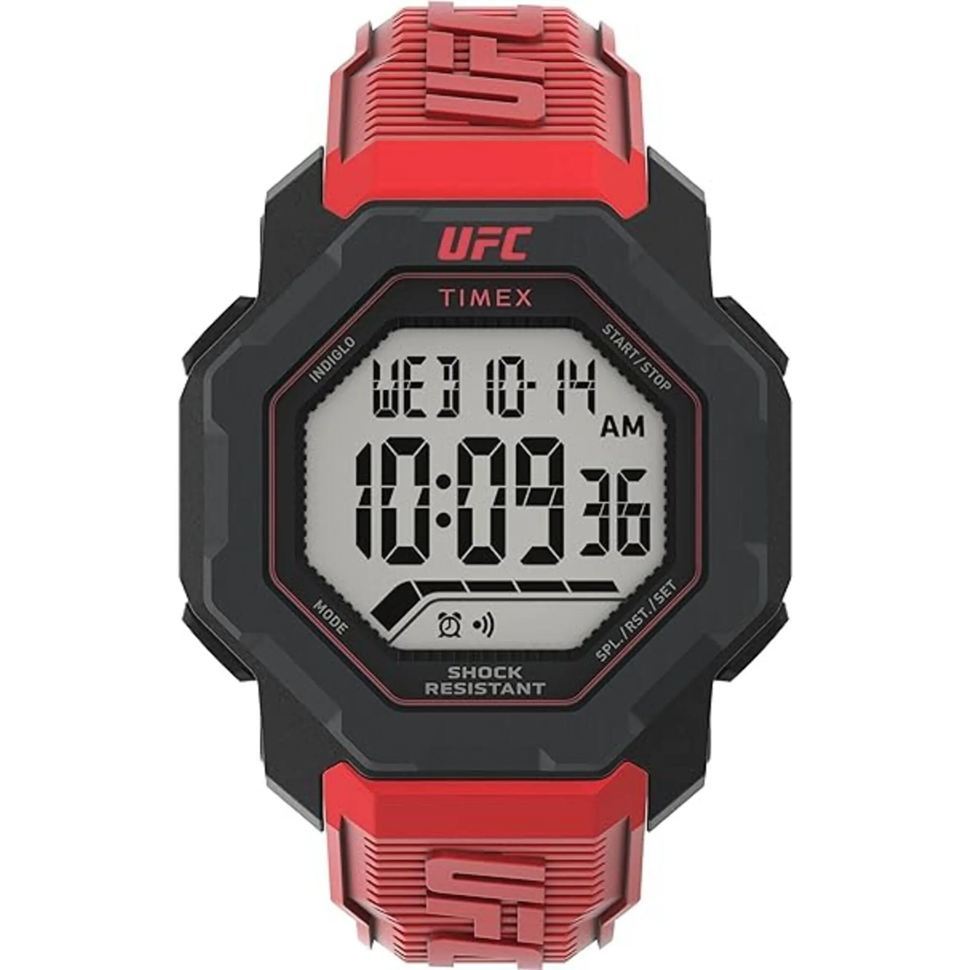Timex Men's Watch - UFC Knockout Chrono Grey Digital Dial Red Resin Strap | TW2V88200 Luxury Quartz Watch Quartz Watch Sale