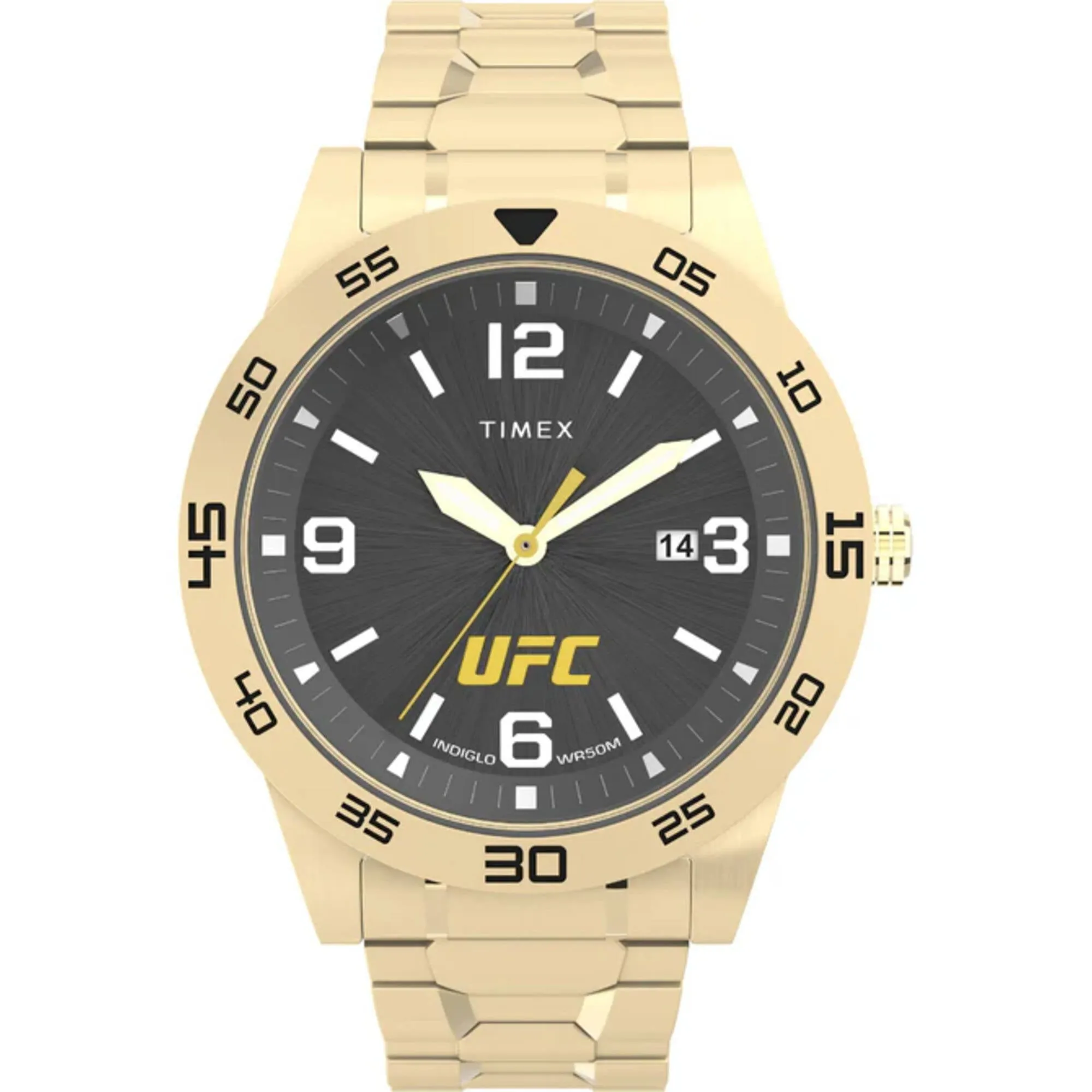 Timex Men's Watch - UFC Legend Black Dial Yellow Gold Expansion Bracelet | TW2V56400 Luxury Quartz Watch Quartz Watch Sale