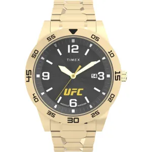 Timex Men's Watch - UFC Legend Black Dial Yellow Gold Expansion Bracelet | TW2V56400 Luxury Quartz Watch Quartz Watch Sale