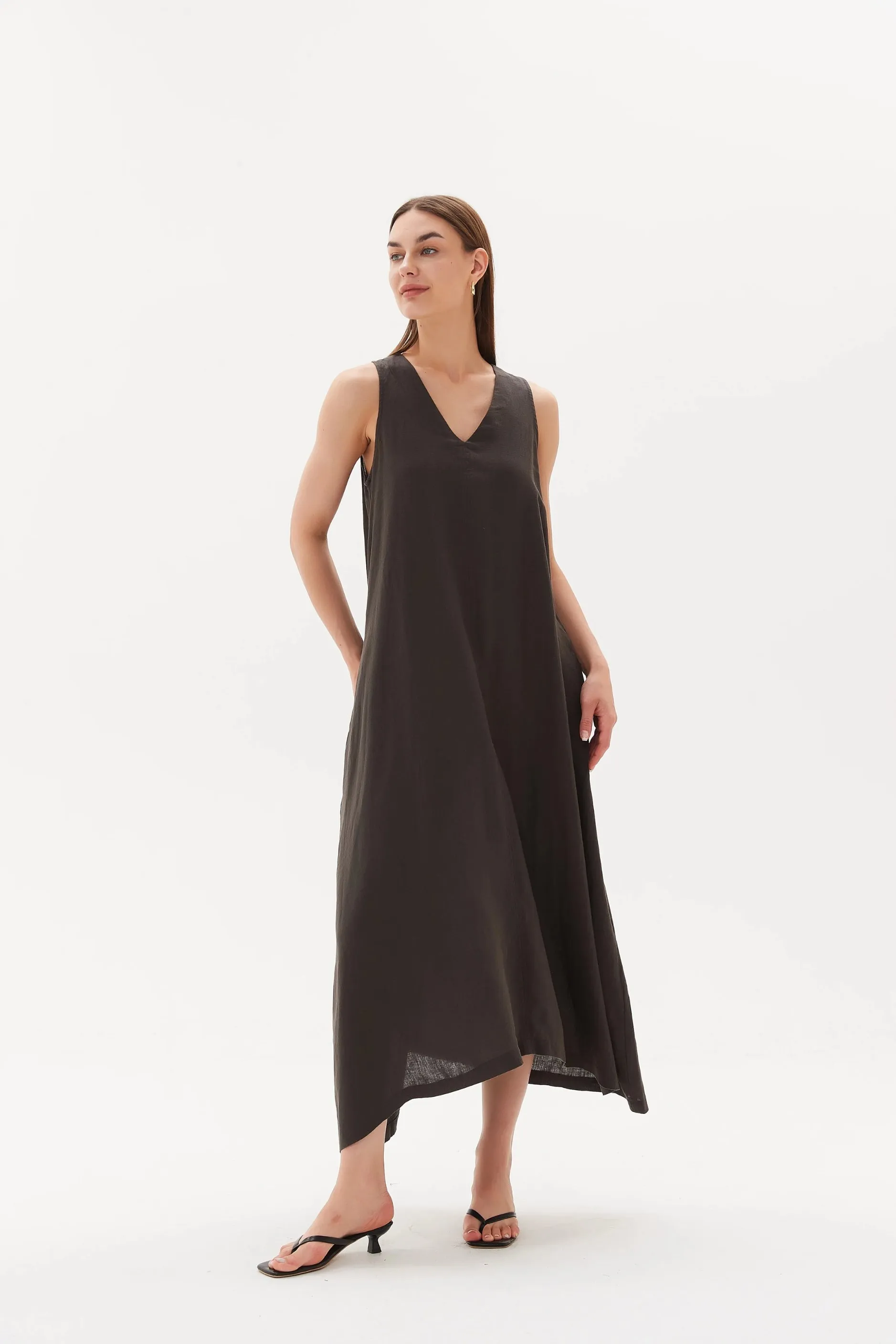 Tirelli - 23D3224 Easy Sleeveless Midi Dress