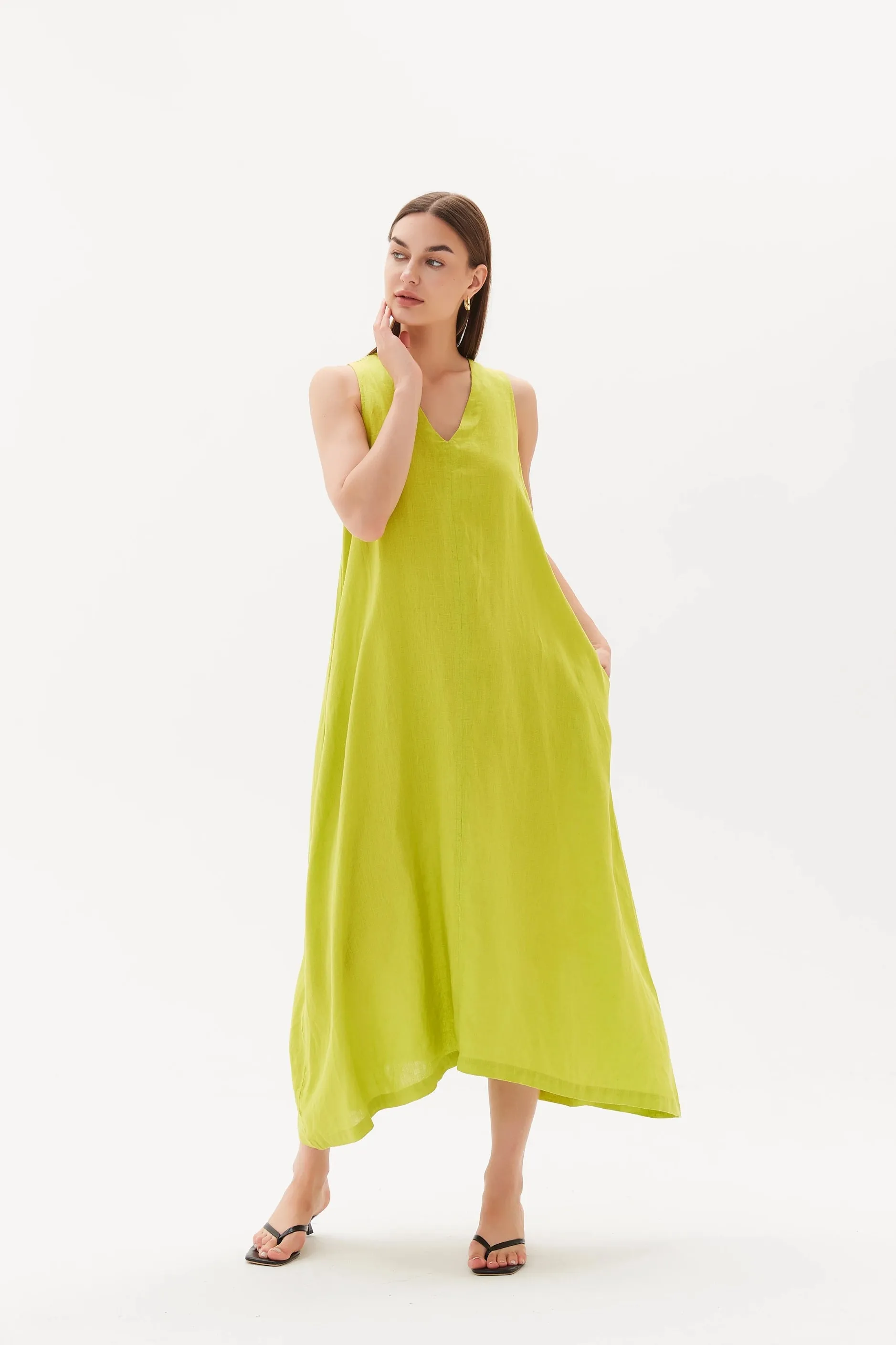 Tirelli - 23D3224 Easy Sleeveless Midi Dress