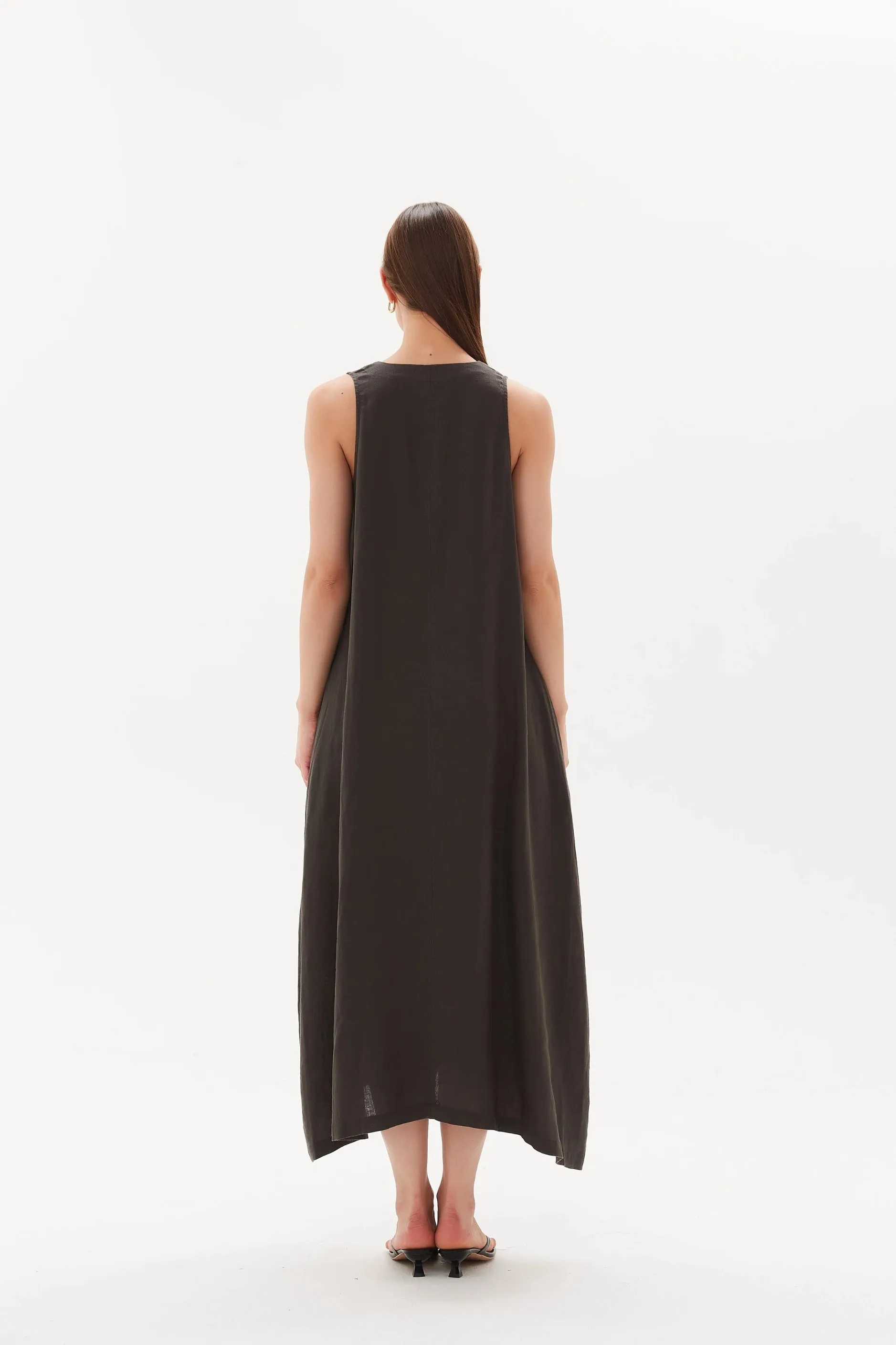Tirelli - 23D3224 Easy Sleeveless Midi Dress