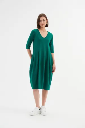 Clothings Tirelli - 24D3512 V Neck Diagonal Seam Dress Dresses women dresses dress stores