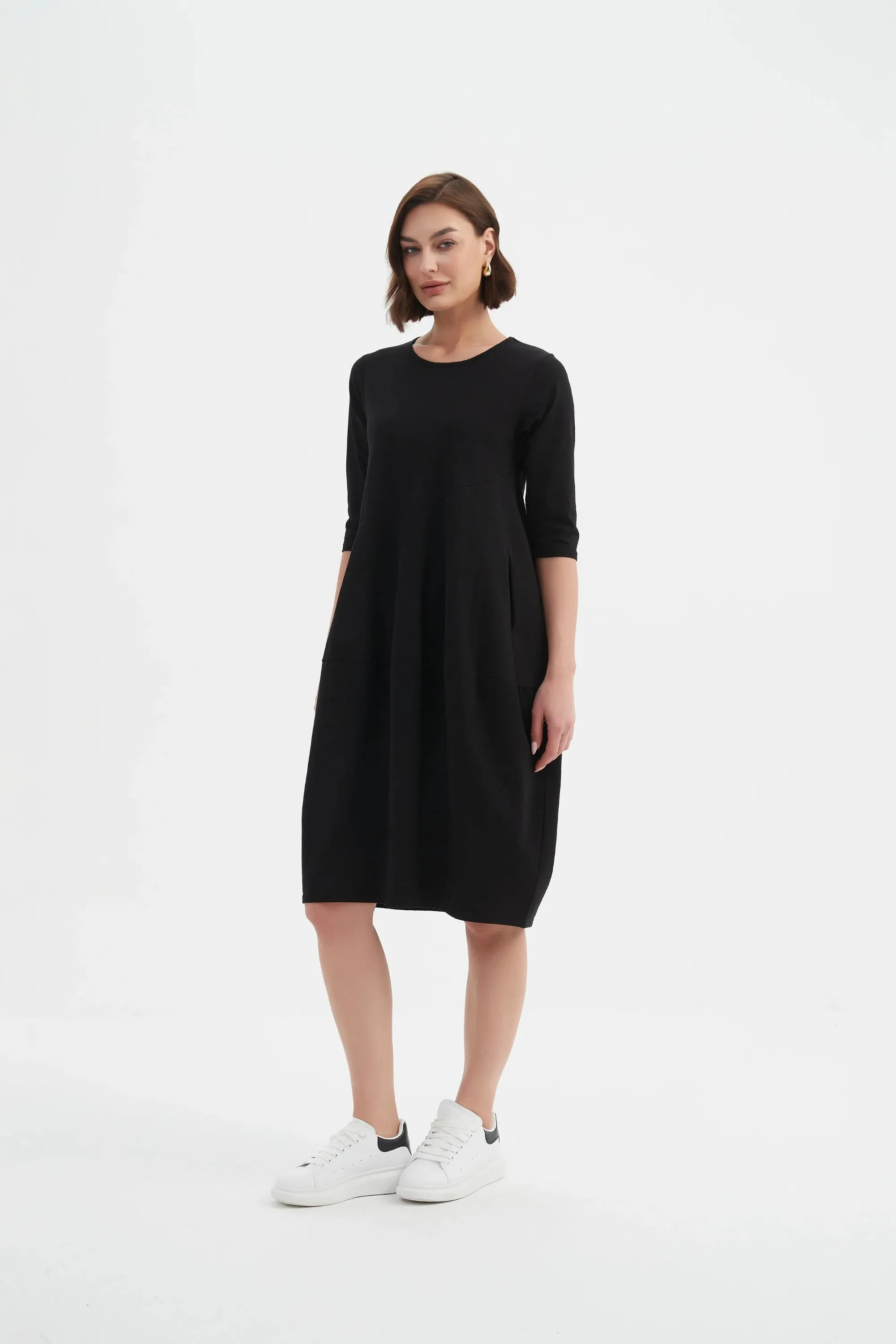 Tirelli - 25D3611 Diagonal Seam Winter Dress