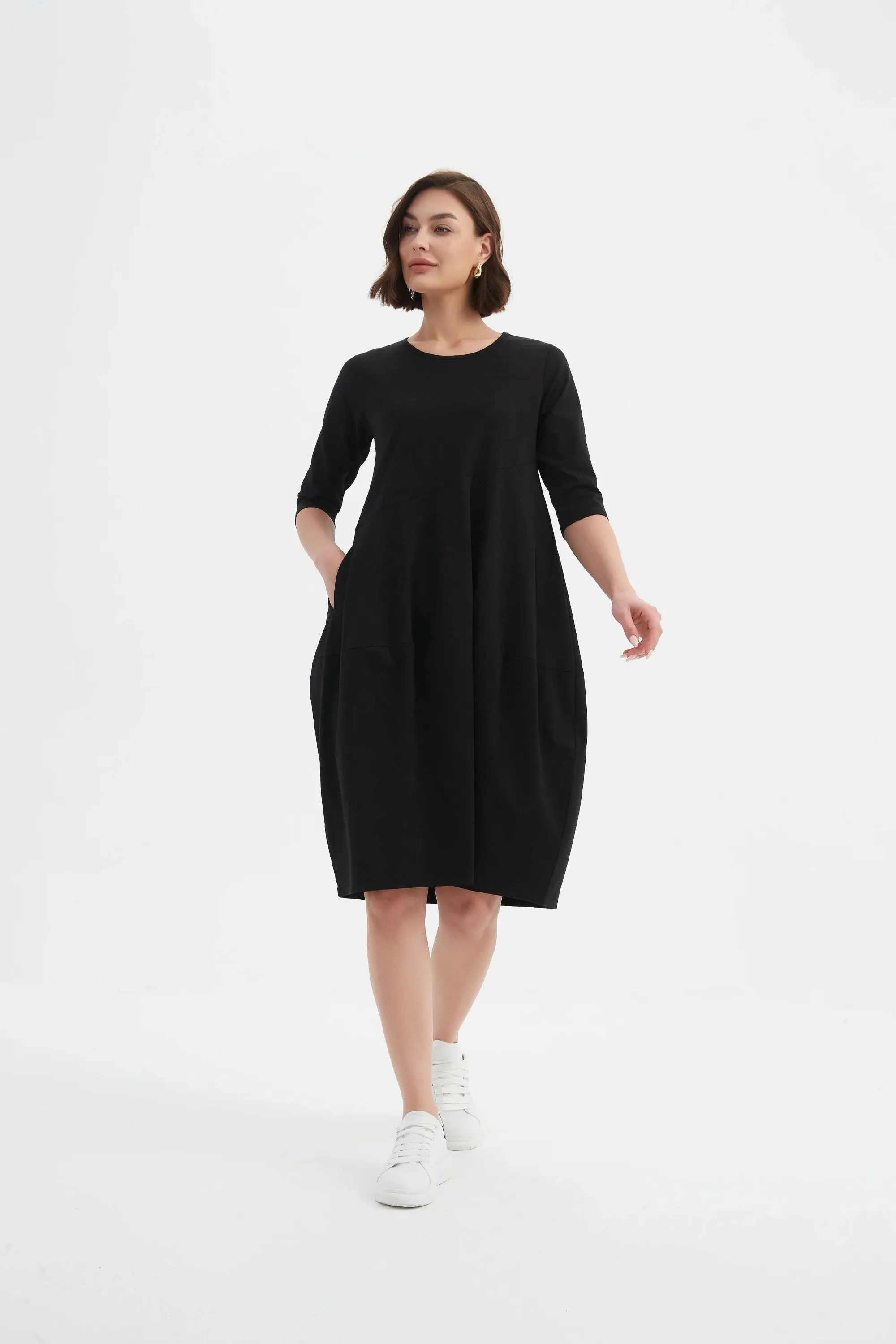 Tirelli - 25D3611 Diagonal Seam Winter Dress