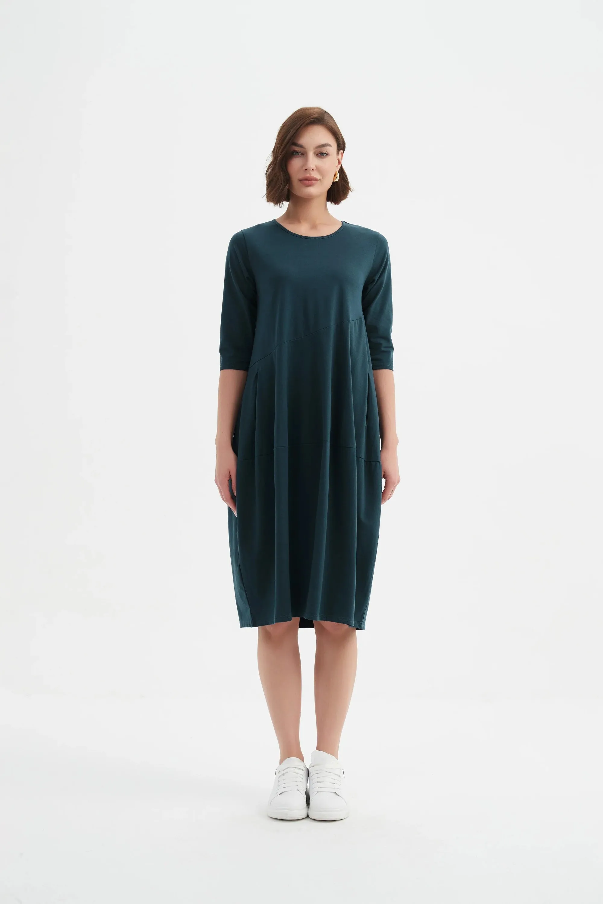 Tirelli - 25D3611 Diagonal Seam Winter Dress