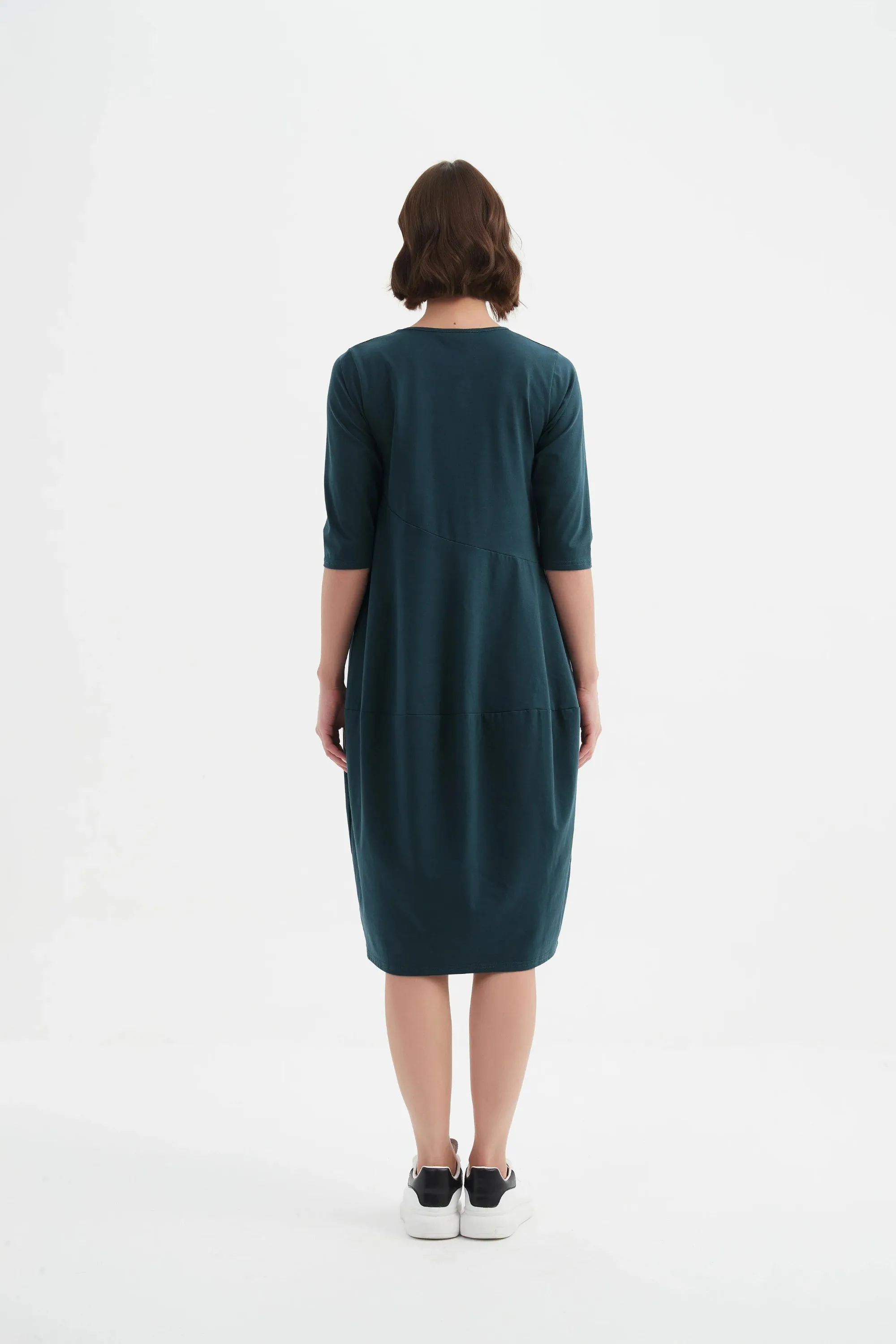 Tirelli - 25D3611 Diagonal Seam Winter Dress