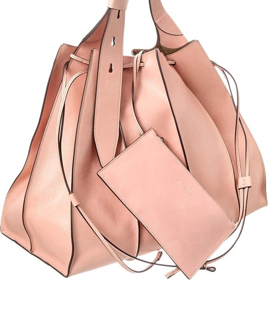 TOD??s Logo Grande Leather Bucket Bag