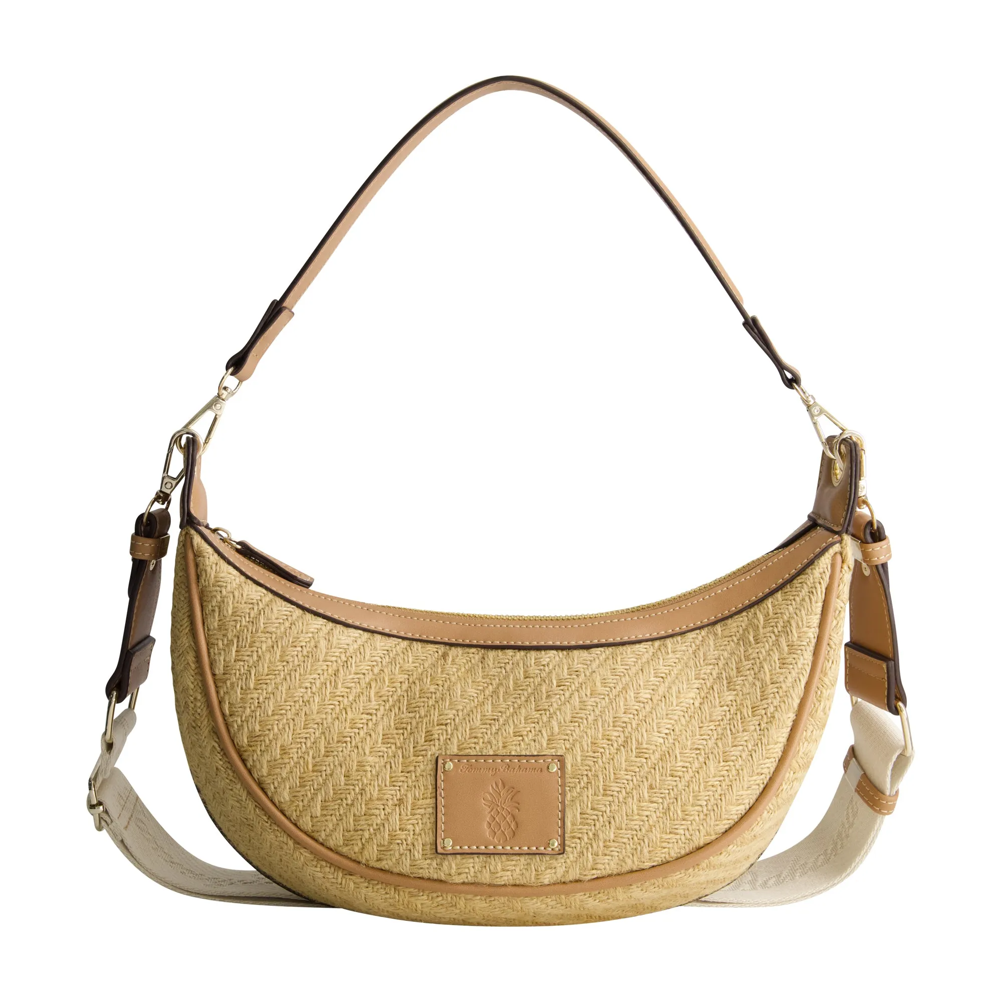 Tommy Bahama Raffia Crescent Hobo Bag